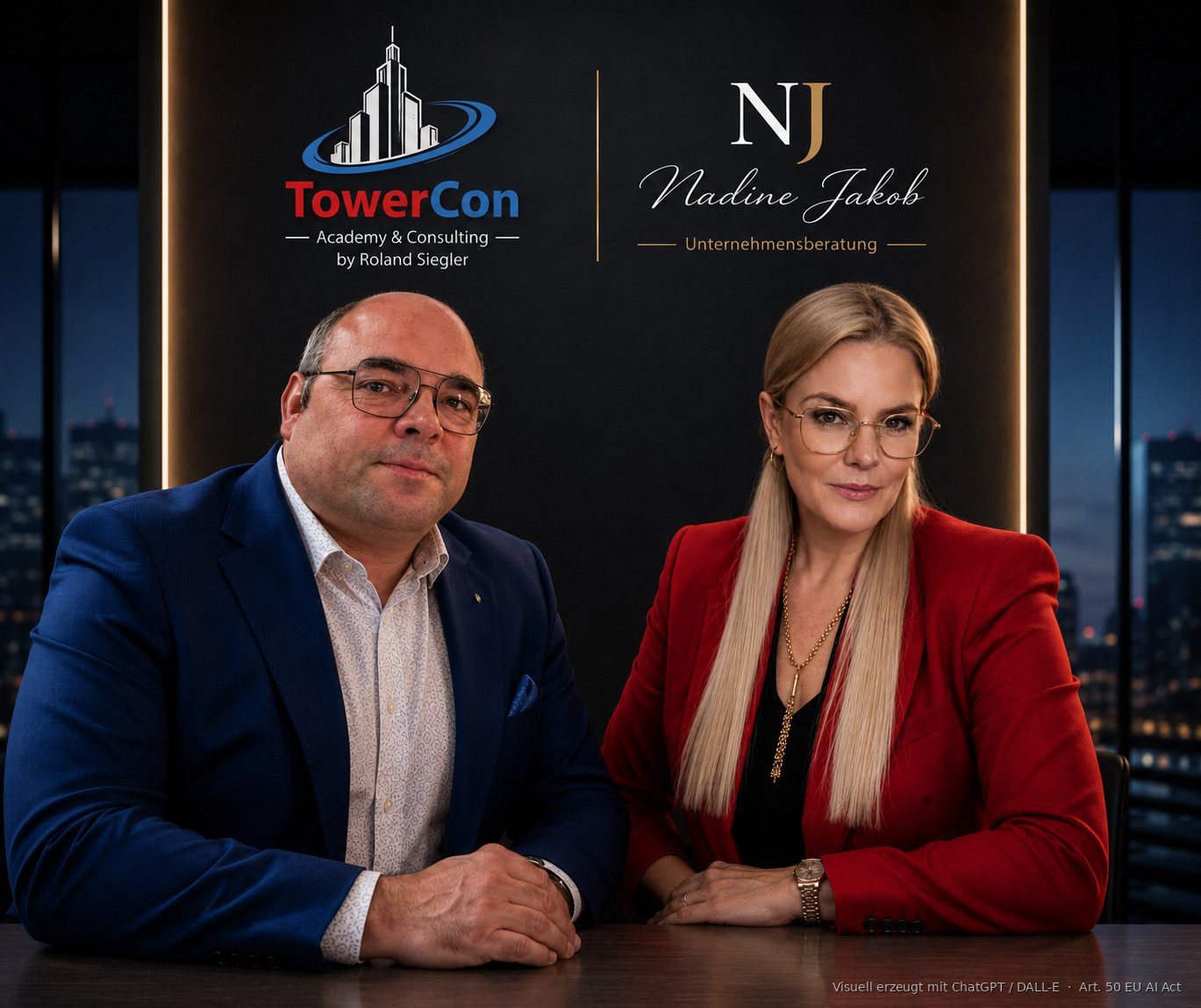 Joint Venture: Roland Siegler, TowerCon Academy & Consulting, und Nadine Jakob, Unternehmensberatung – strategische Kooperation